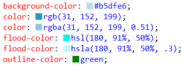 Color swatches