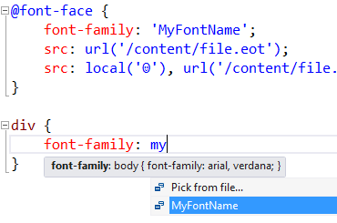 Font face embedding