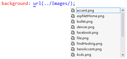 Url picker Intellisense